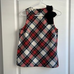 JCREW Tartan Blouse w/Bow
